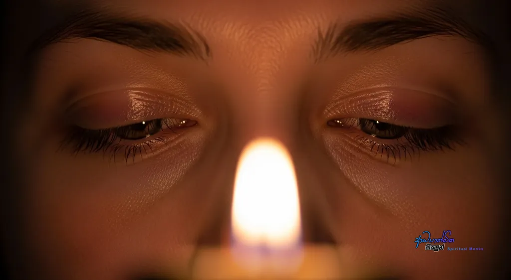 Awaken Your Third Eye with Tejo Kasina A Buddhist Fire Meditation Guide – Step 2 The Practice of Gazing and Internalizing the Flame_00742.webp