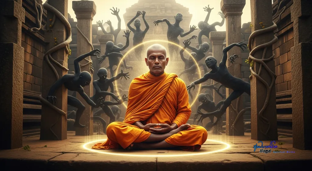 Spiritual Protection A Buddhist Guide to Overcoming Unseen Obstacles – The Cosmic Struggle Mras Realm vs Your Spiritual Goal_43782.webp